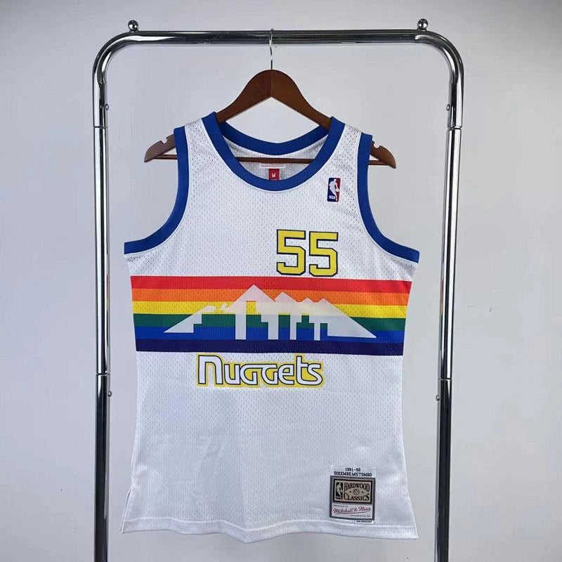 Dikembe Mutombo Denver Nuggets No.55 Throwback Swingman Jersey 1991-92 Blue - View 919