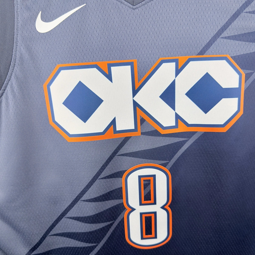 Jalen Williams No.8 Oklahoma City Thunder City Edition Jersey 2025-26 NBA Authentic Swingman Jersey - View 4