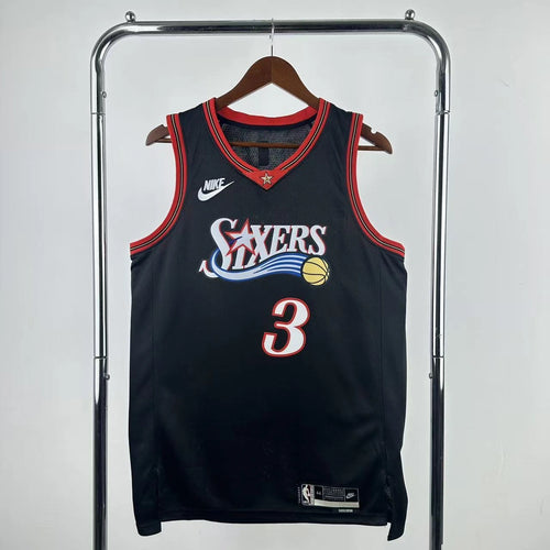 Allen Iverson No.3 Philadelphia 76ers Throwback Black Jersey 2025-26 NBA Authentic Swingman Jersey - View 1