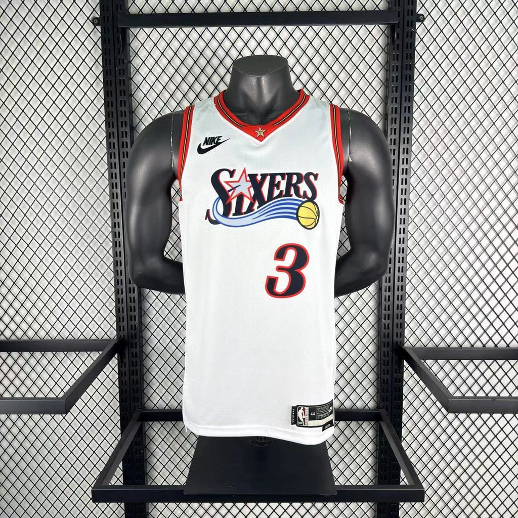 Allen Iverson No.3 Philadelphia 76ers Throwback White Jersey 2025-26 NBA Authentic Swingman Jersey - View 1