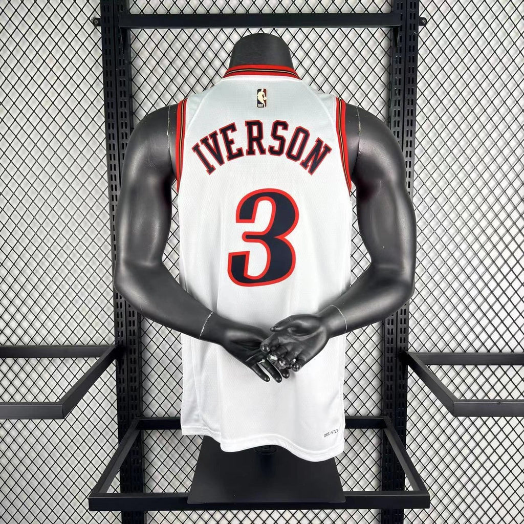 Allen Iverson No.3 Philadelphia 76ers Throwback White Jersey 2025-26 NBA Authentic Swingman Jersey - View 2