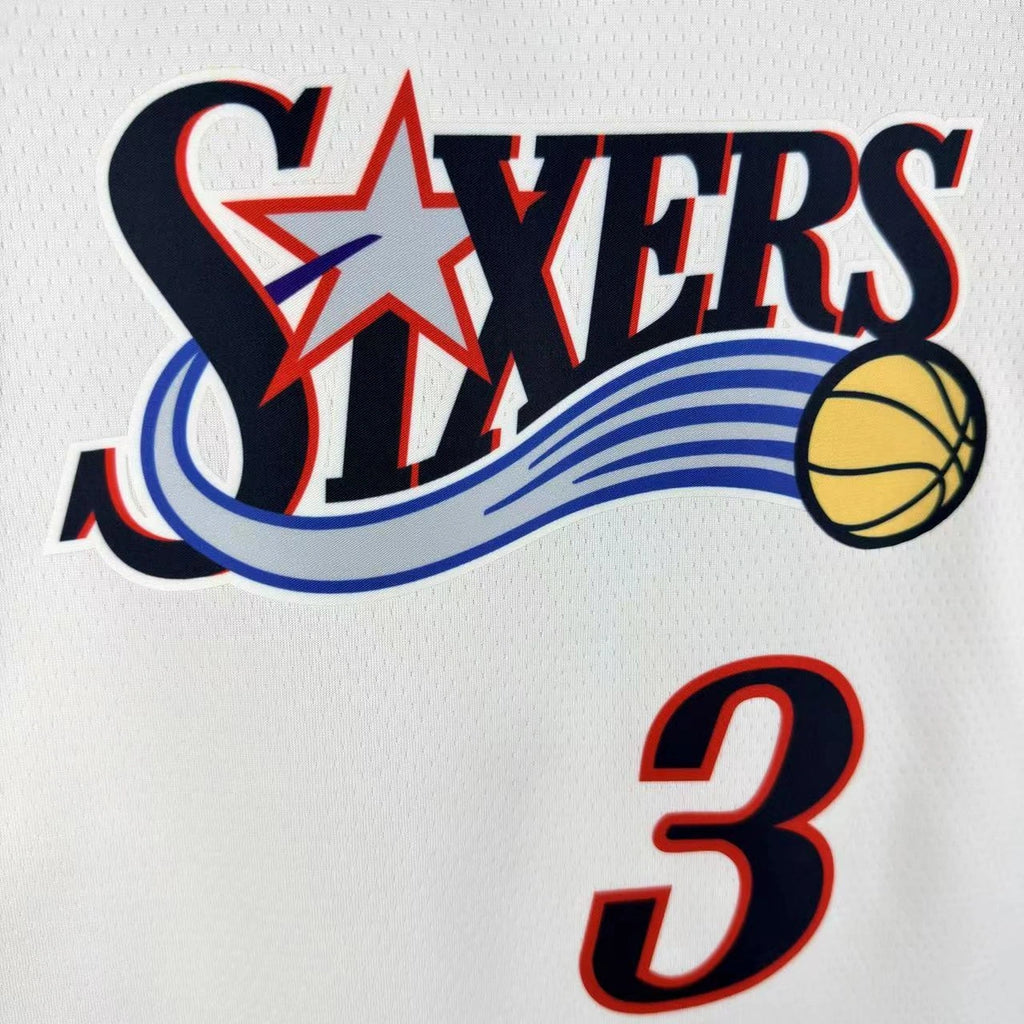 Allen Iverson No.3 Philadelphia 76ers Throwback White Jersey 2025-26 NBA Authentic Swingman Jersey - View 9