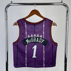 Tracy McGrady Toronto Raptors No.1 Throwback Crop Top Women's Jersey  - View 4