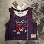 Tracy McGrady Toronto Raptors No.1 Throwback Crop Top Women's Jersey  - View 23