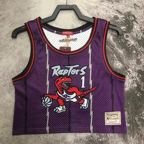 Tracy McGrady Toronto Raptors No.1 Throwback Crop Top Women's Jersey  - View 25