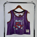 Tracy McGrady Toronto Raptors No.1 Throwback Crop Top Women's Jersey  - View 1