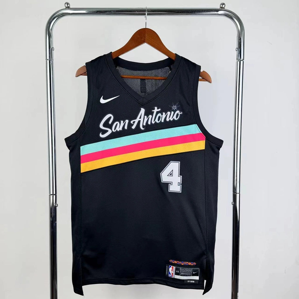 De'Aaron Fox No.4 San Antonio Spurs City Edition Jersey 2025-26 NBA Authentic Swingman Jersey - View 1