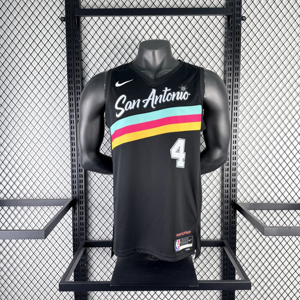 De'Aaron Fox No.4 San Antonio Spurs City Edition Jersey 2025-26 NBA Authentic Swingman Jersey - View 2