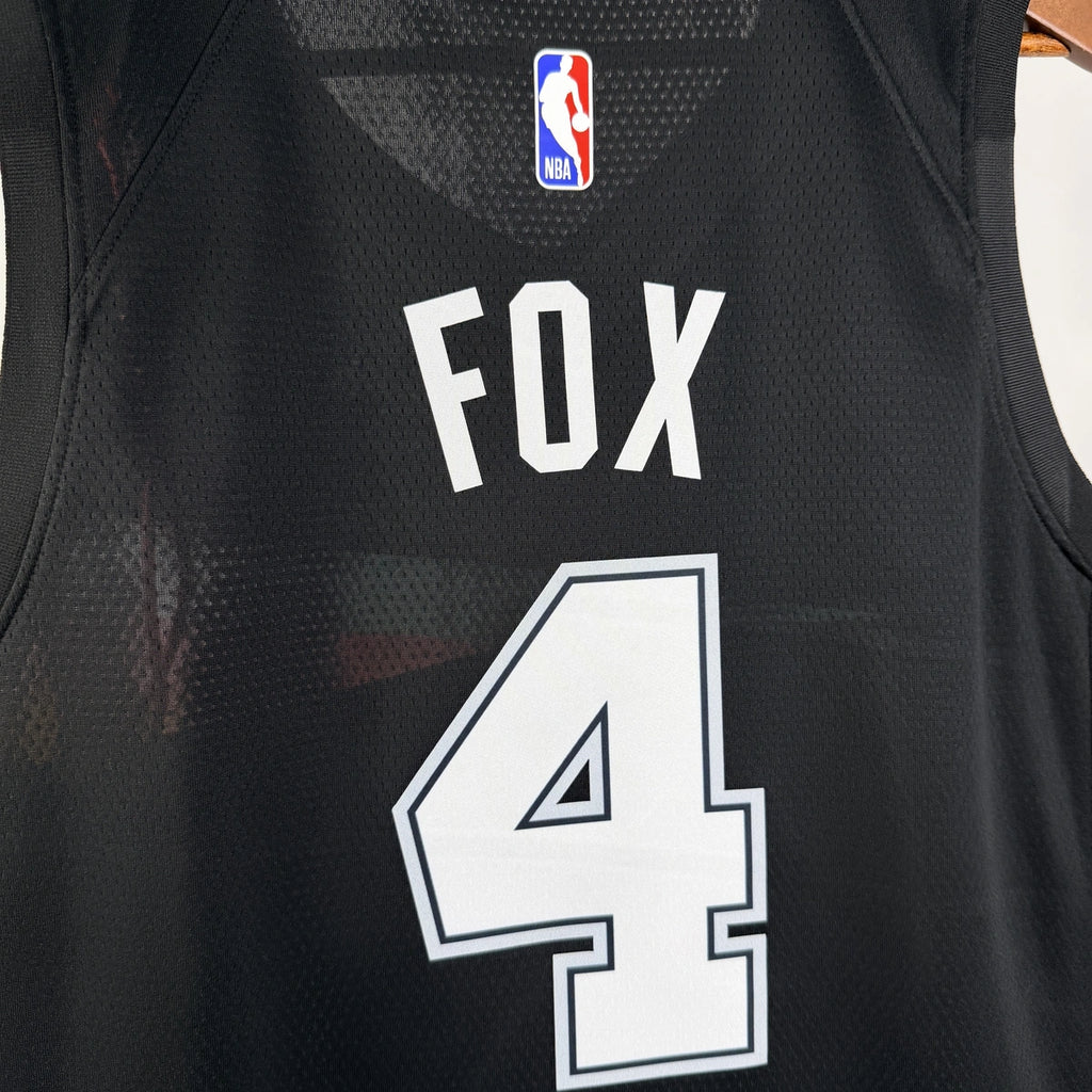 De'Aaron Fox No.4 San Antonio Spurs City Edition Jersey 2025-26 NBA Authentic Swingman Jersey - View 5