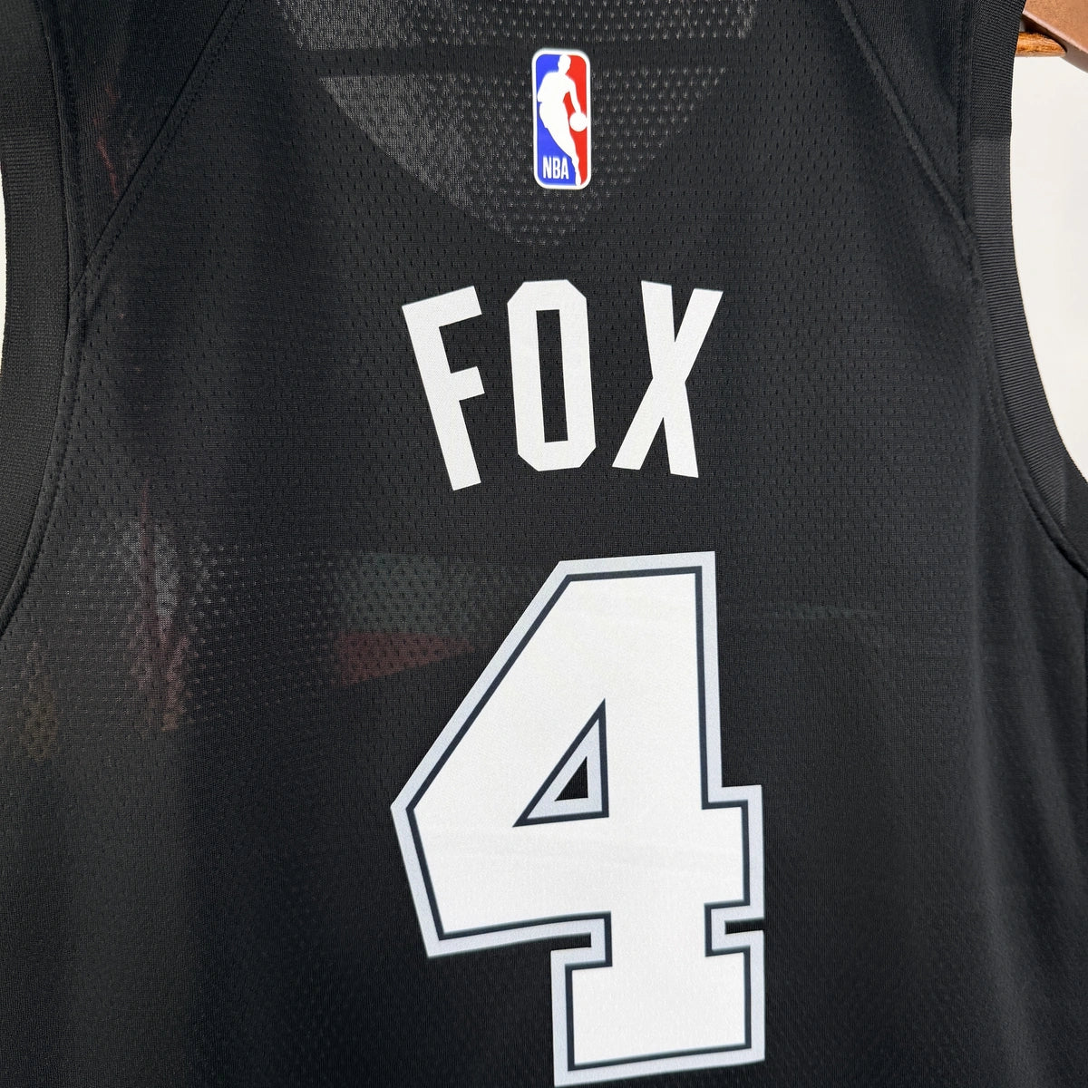De'Aaron Fox No.4 San Antonio Spurs City Edition Jersey 2025-26 NBA Authentic Swingman Jersey - View 5
