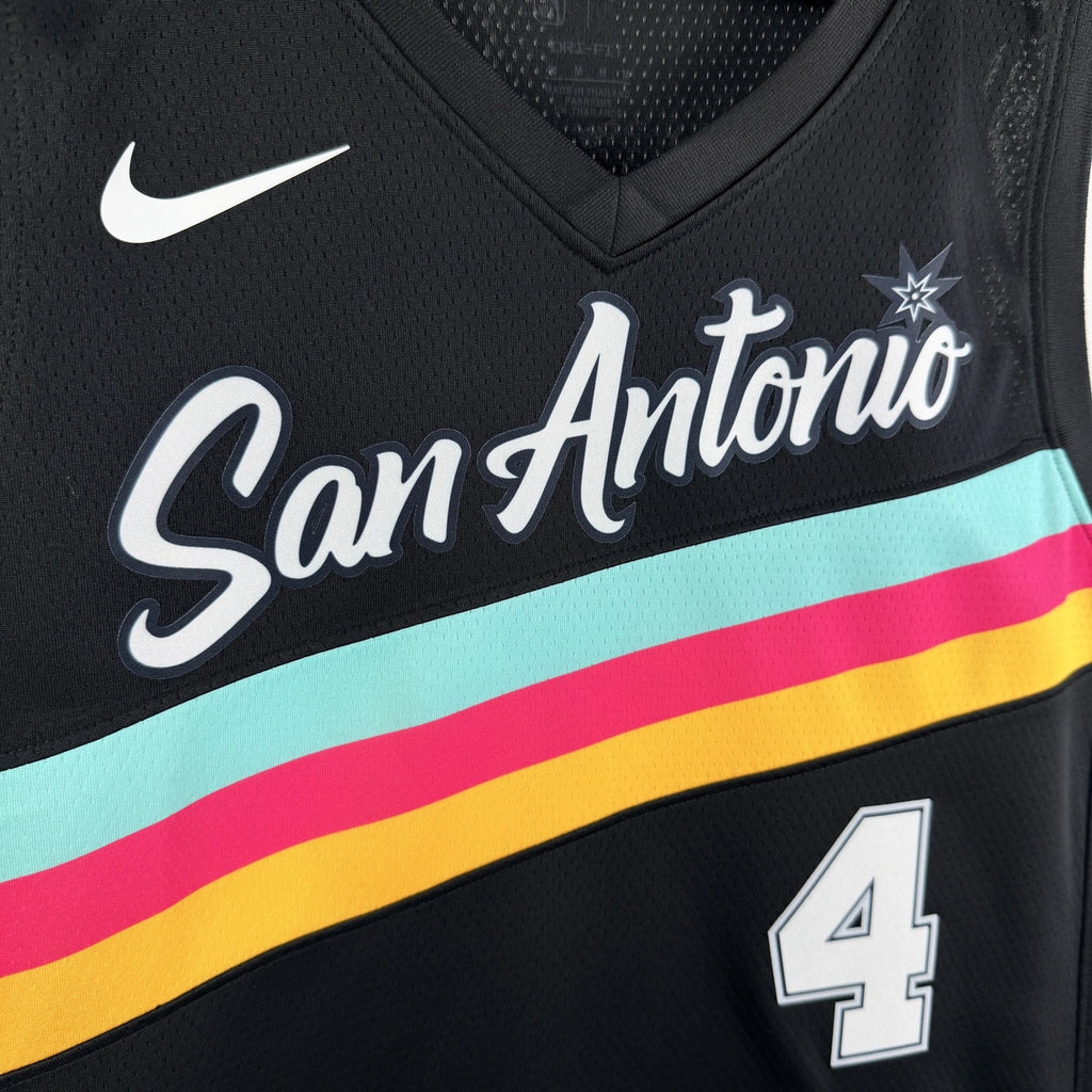De'Aaron Fox No.4 San Antonio Spurs City Edition Jersey 2025-26 NBA Authentic Swingman Jersey - View 7