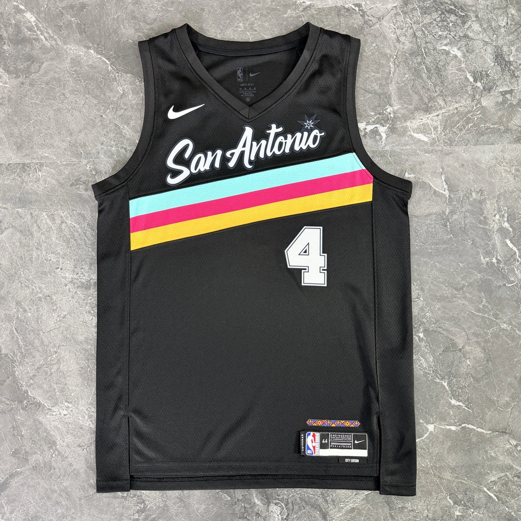 De'Aaron Fox No.4 San Antonio Spurs City Edition Jersey 2025-26 NBA Authentic Swingman Jersey - View 10