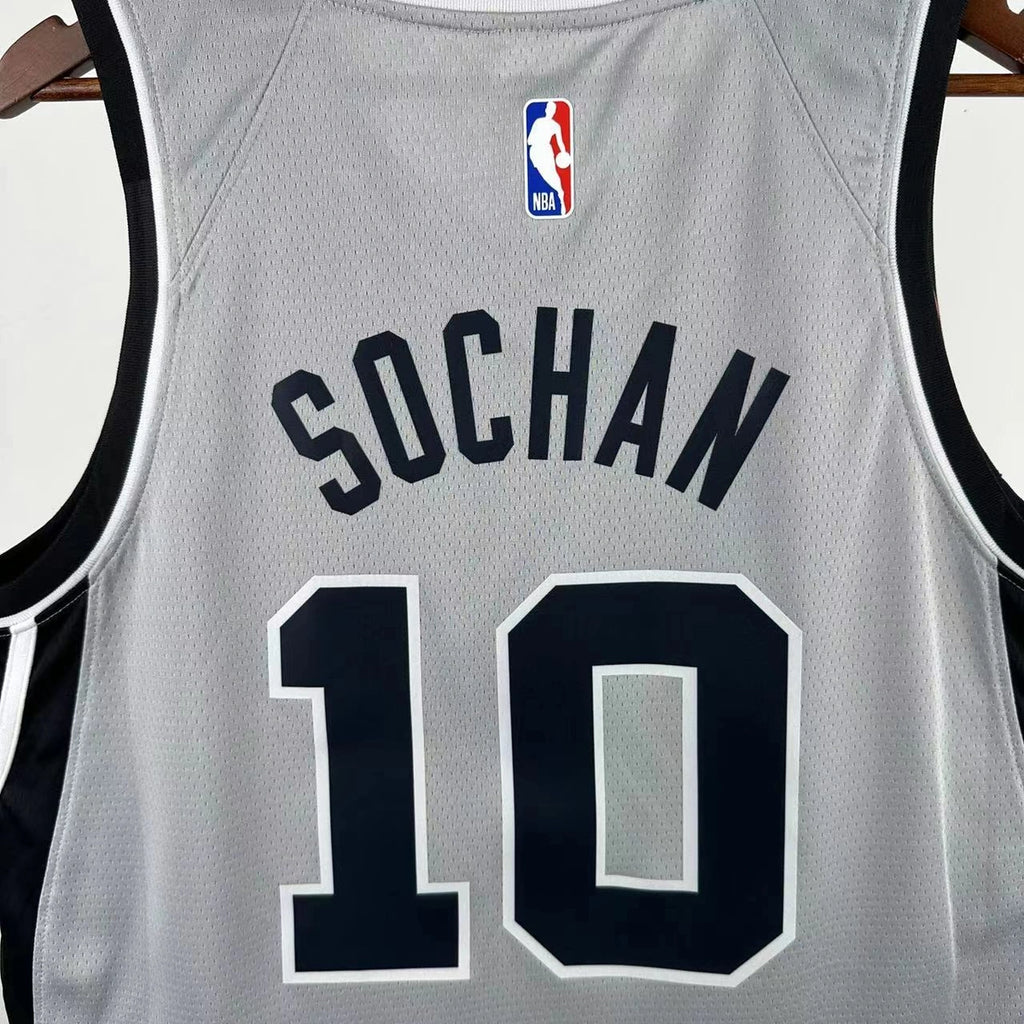 Jeremy Sochan No.10 San Antonio Spurs Limited Gray Jersey 2025-26 NBA Authentic Swingman Jersey - View 8