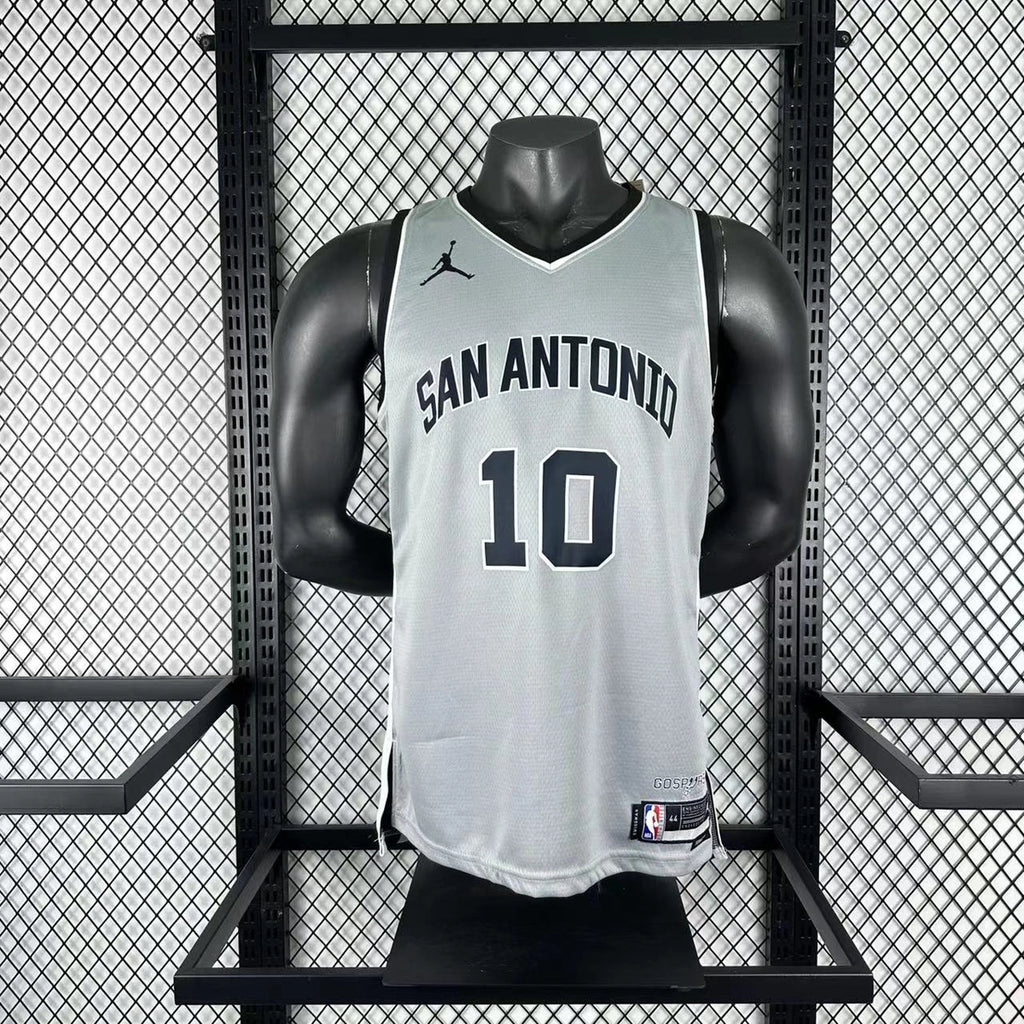 Jeremy Sochan No.10 San Antonio Spurs Limited Gray Jersey 2025-26 NBA Authentic Swingman Jersey - View 9