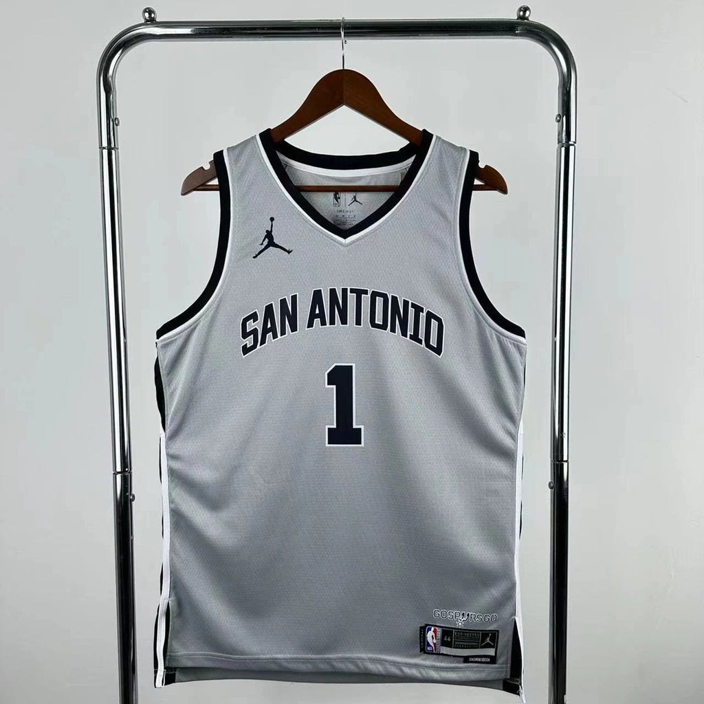 Victor Wembanyama No.1 San Antonio Spurs Limited Gray Jersey 2025-26 NBA Authentic Swingman Jersey - View 1