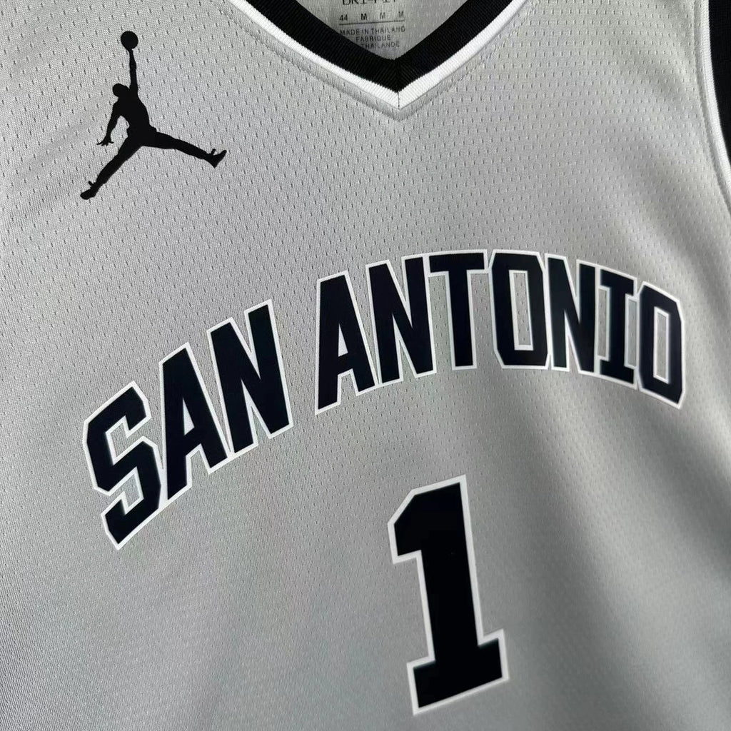 Victor Wembanyama No.1 San Antonio Spurs Limited Gray Jersey 2025-26 NBA Authentic Swingman Jersey - View 4