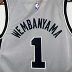 Victor Wembanyama No.1 San Antonio Spurs Limited Gray Jersey 2025-26 NBA Authentic Swingman Jersey - View 8