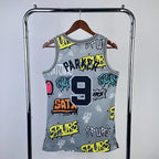 Tony Parker San Antonio Spurs No.9 Throwback Graffiti Swingman Jersey 2002-03 - View 20