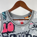 Tony Parker San Antonio Spurs No.9 Throwback Graffiti Swingman Jersey 2002-03 - View 20