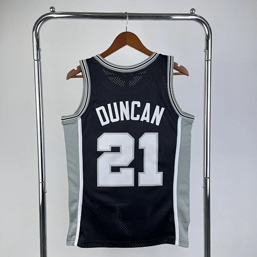 Tim Duncan San Antonio Spurs No.21 Throwback Swingman Jersey 1998-99 Black - View 989