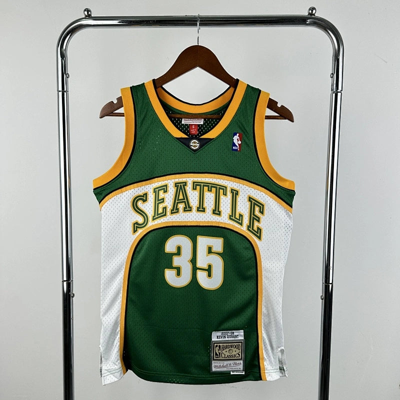 Kevin Durant Seattle SuperSonics No.35 Throwback Swingman Jersey 2007-08 Green - View 70