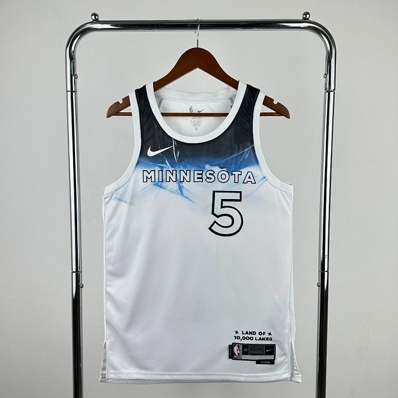 Timberwolves FrontFull City Jersey in White Hanging 001