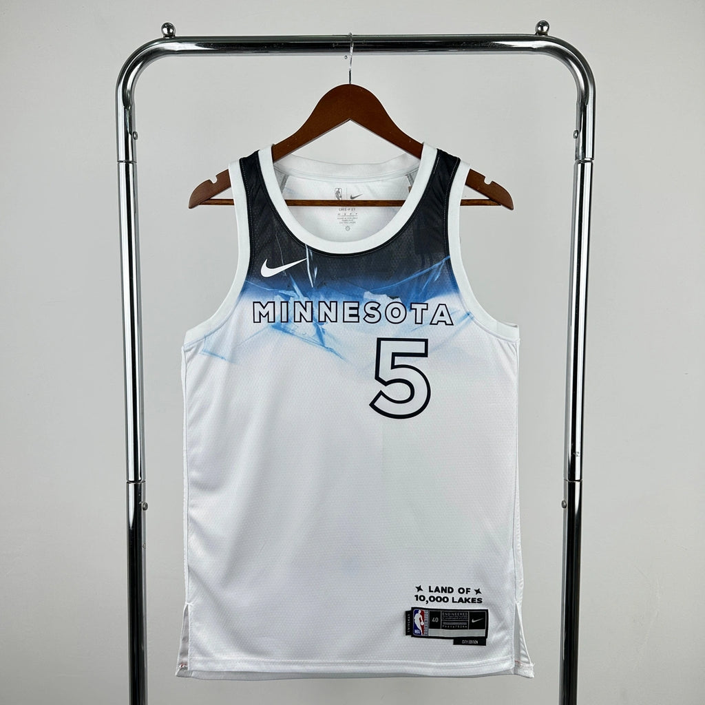 Timberwolves FrontFull City Jersey in White Hanging 011