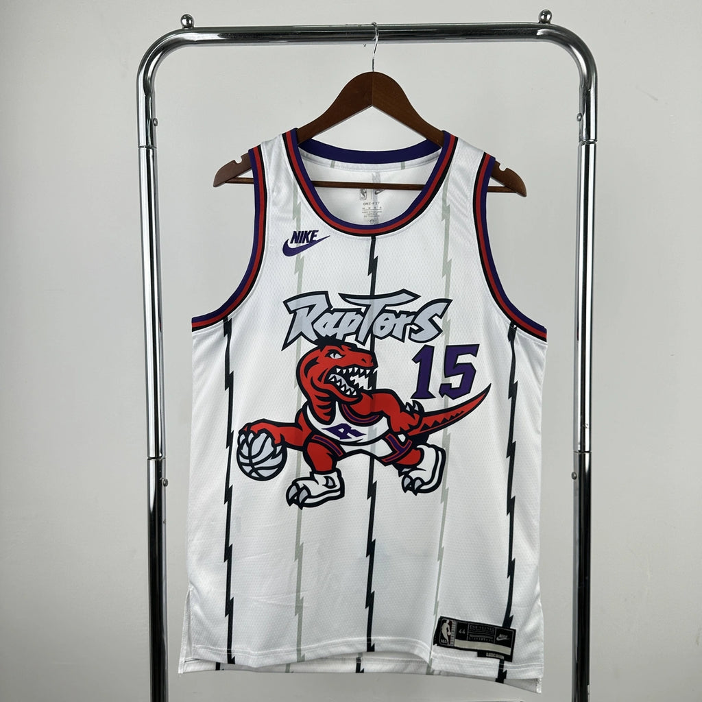 Vince Carter No.15 Toronto Raptors Throwback White Jersey 2025-26 NBA Authentic Swingman Jersey - View 1