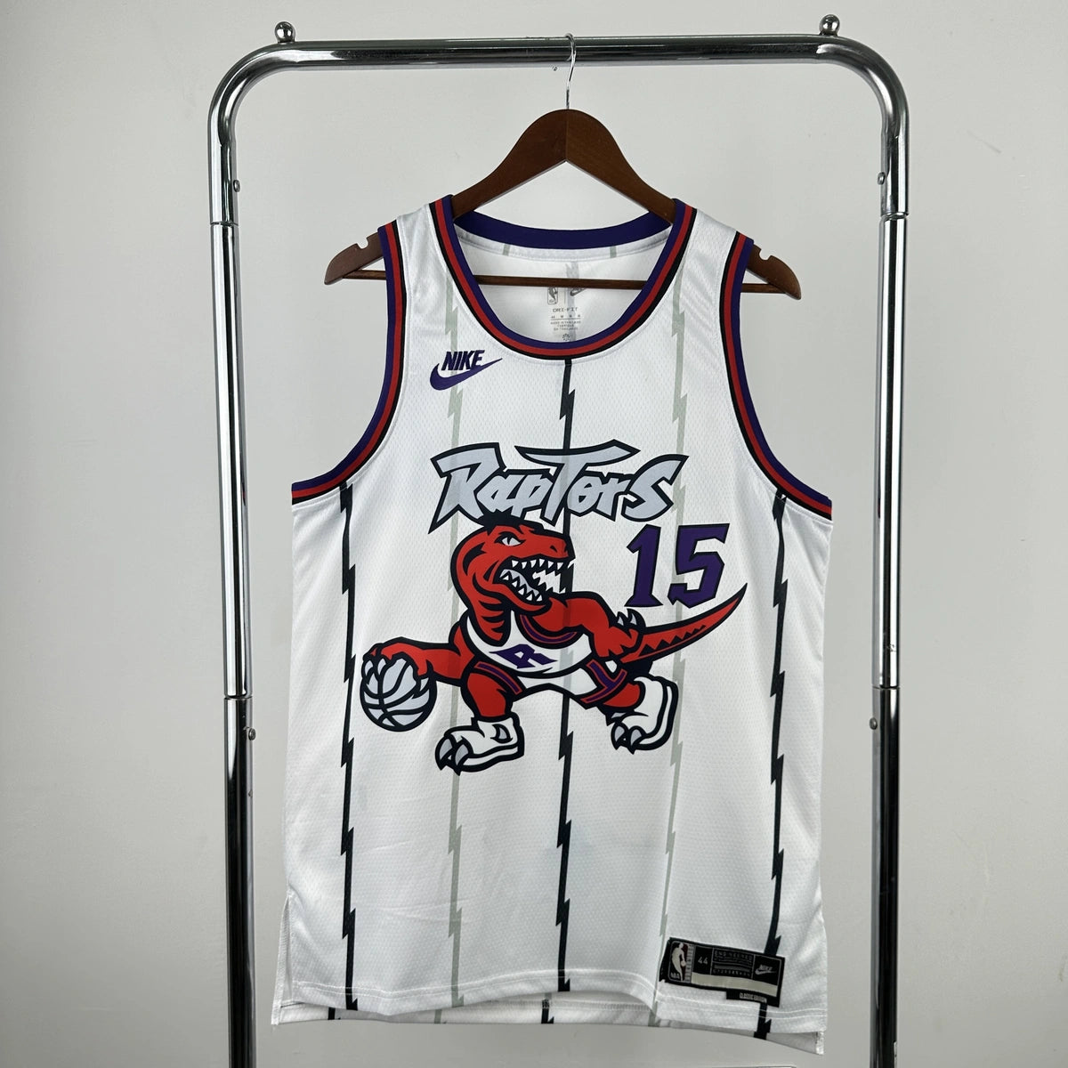 Vince Carter No.15 Toronto Raptors Throwback White Jersey 2025-26 NBA Authentic Swingman Jersey - View 1