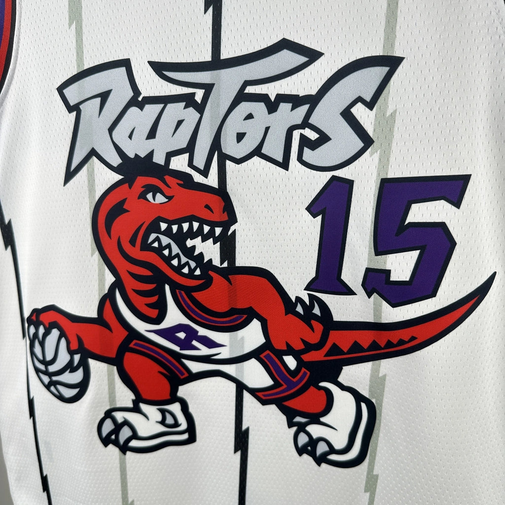 Vince Carter No.15 Toronto Raptors Throwback White Jersey 2025-26 NBA Authentic Swingman Jersey - View 3