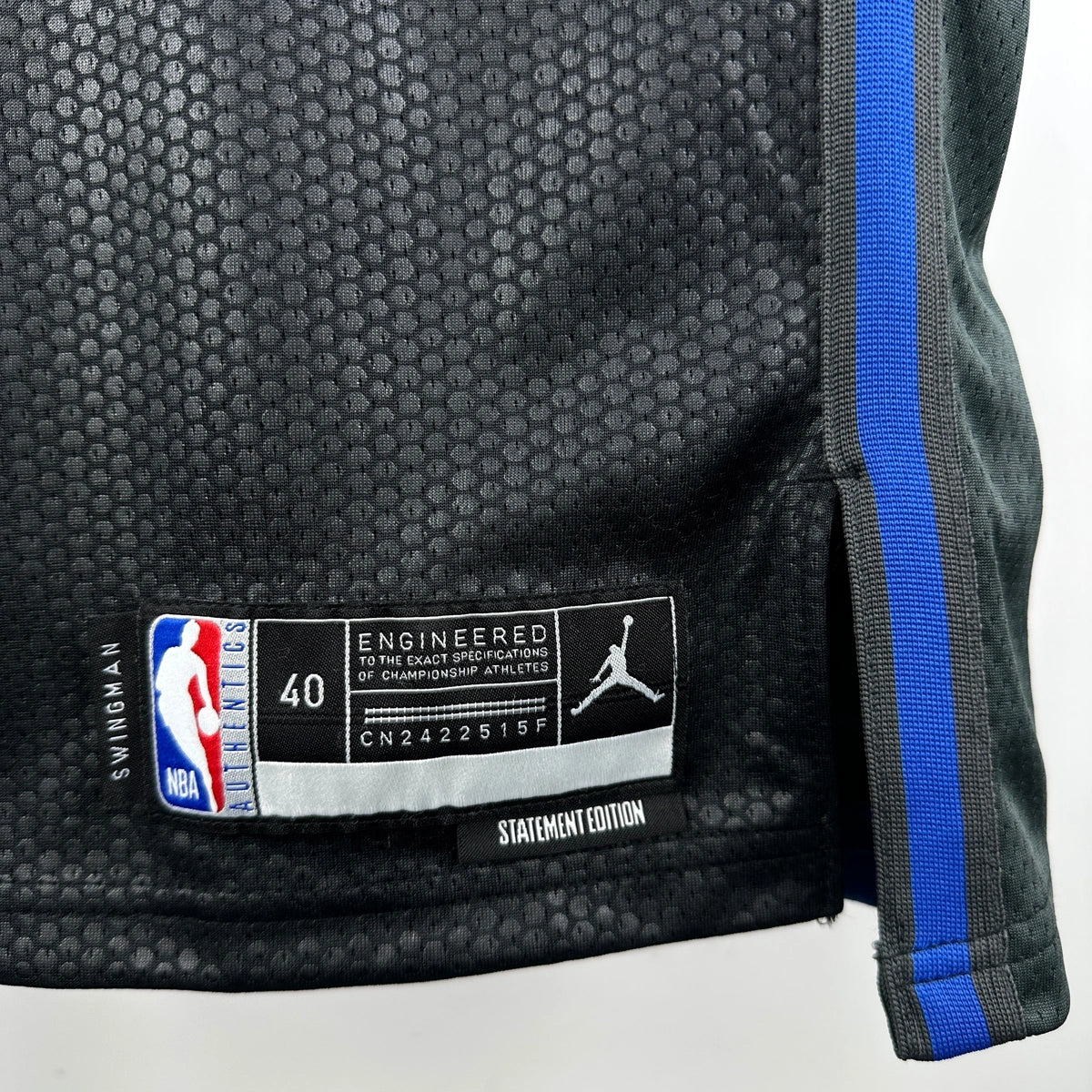 Warriors BackLogo AirJordan Jersey in Black Hanging 007