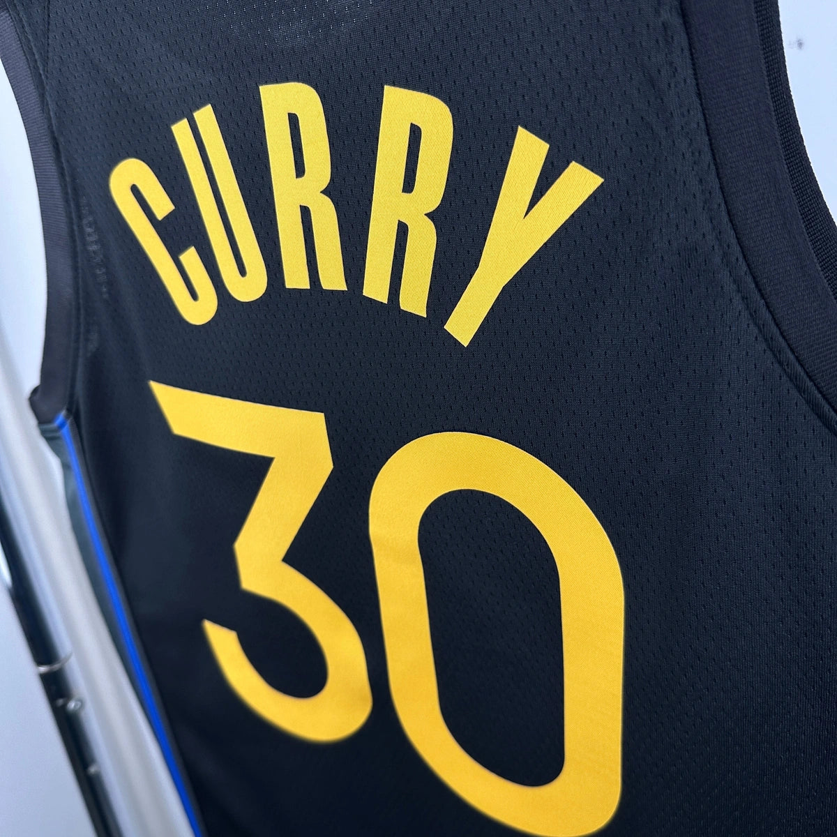Warriors BackNameNumber AirJordan Jersey in Black Hanging 006