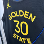 Warriors ChestLogo AirJordan Jersey in Black Hanging 004