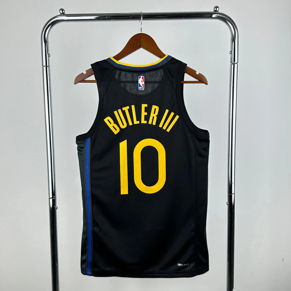 Warriors CollarTag AirJordan Jersey in Black Hanging 011