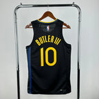 Warriors CollarTag AirJordan Jersey in Black Hanging 011