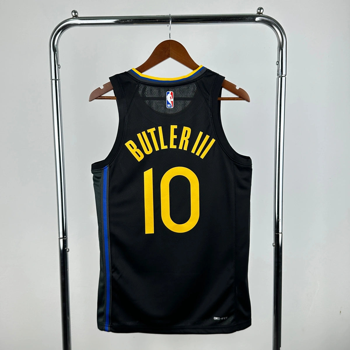 Warriors CollarTag AirJordan Jersey in Black Hanging 011