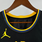 Warriors CollarTag AirJordan Jersey in Black Hanging 011