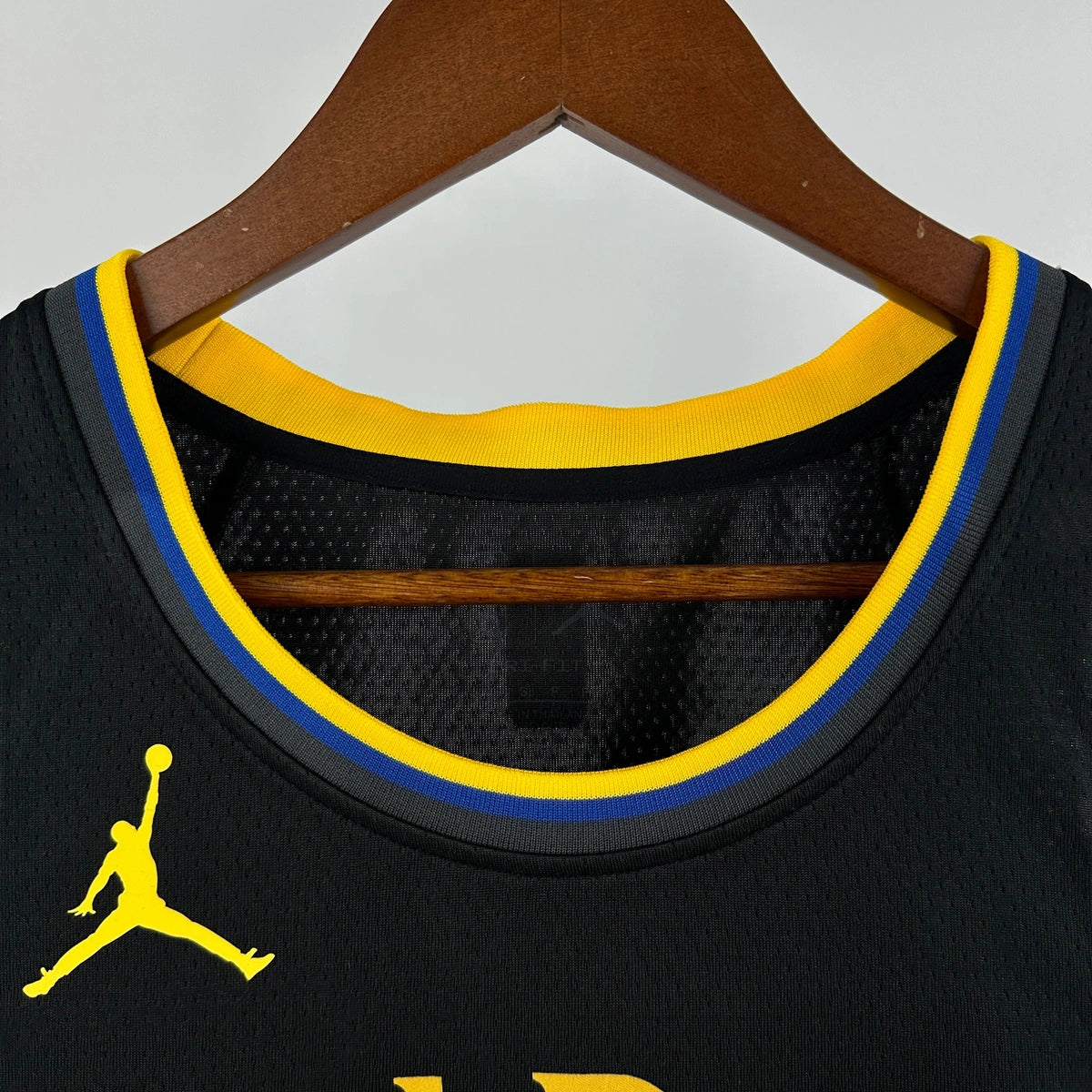 Warriors CollarTag AirJordan Jersey in Black Hanging 011
