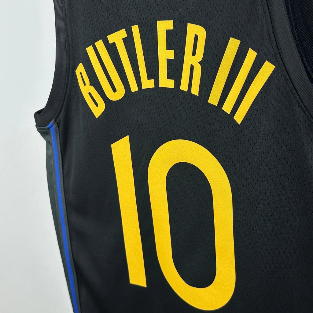 Warriors FabricDetail AirJordan Jersey in Black Hanging 005