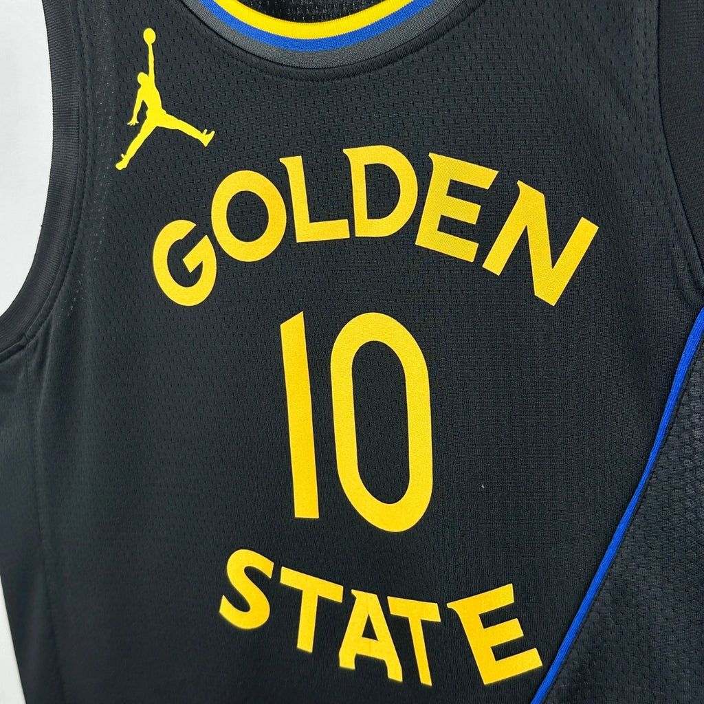 Warriors FabricDetail AirJordan Jersey in Black Hanging 009