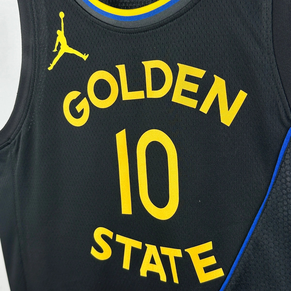 Warriors FabricDetail AirJordan Jersey in Black Hanging 009