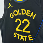 Warriors FabricDetail AirJordan Jersey in Black Hanging 009
