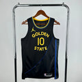 Warriors FrontFull AirJordan Jersey in Black Hanging 001