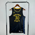 Warriors FrontFull AirJordan Jersey in Black Hanging 001