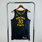 Warriors FrontFull AirJordan Jersey in Black Hanging 013