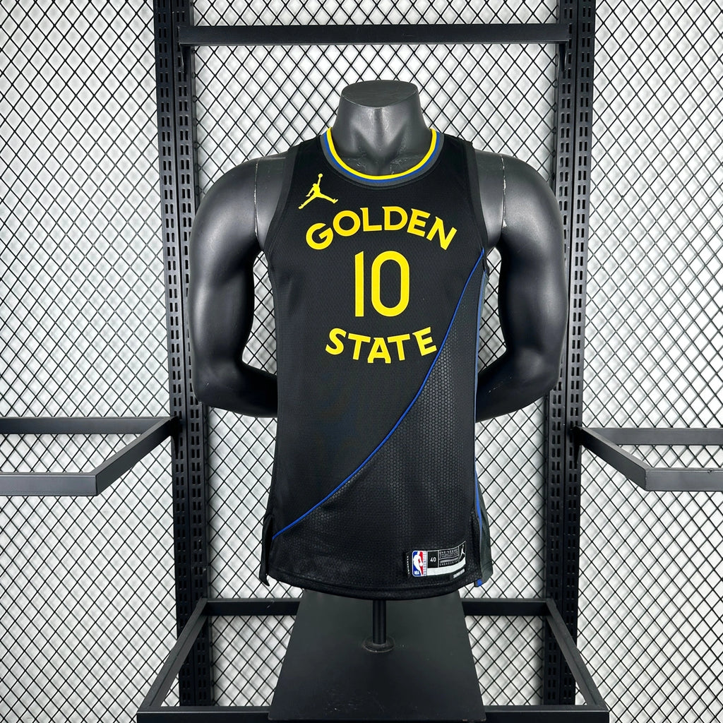 Warriors FrontFull AirJordan Jersey in Black Mannequin 003