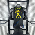 Warriors FrontFull AirJordan Jersey in Black Mannequin 003