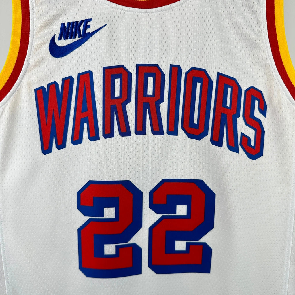 Warriors BackNameNumber Throwback Jersey in White Hanging 004