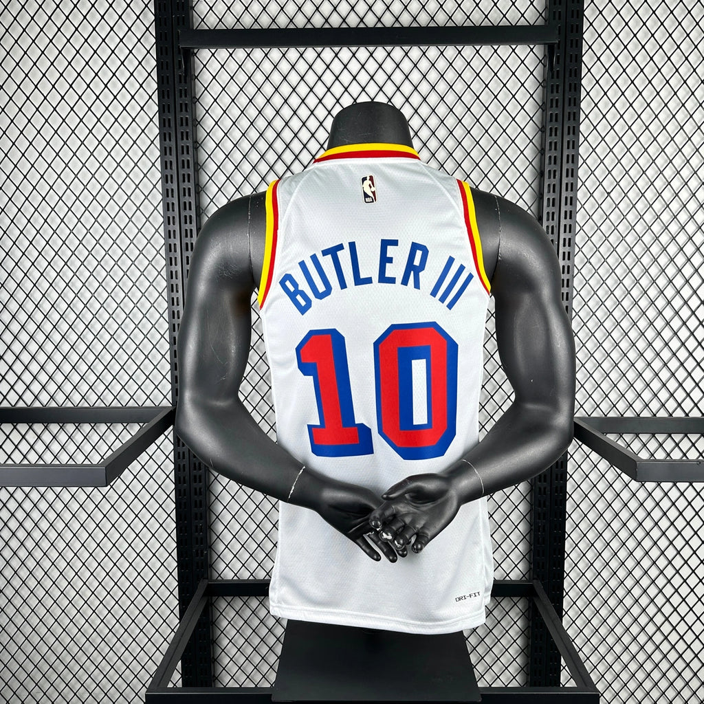 Warriors FabricDetail Throwback Jersey in White Hanging 002