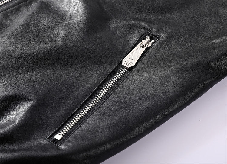 PP Black Leather Jacket #14 | Men's Streetwear